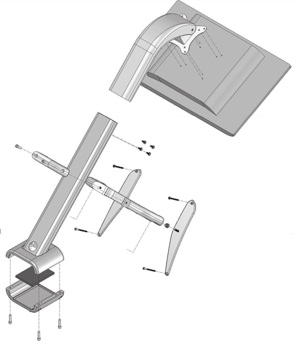 Steps in Assembling the Bracket All Treadmills This pictorial view shows the