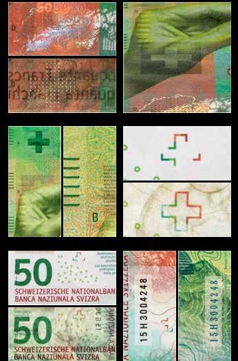 The length of the old banknotes varied from 126 to 181 mm, but in the new series it is varied from 123 to 158 mm. For example, a new 50 franc banknote is 70 mm wide and 137 mm long.