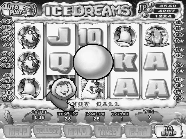 Snow Ball Screen of Free Game If no win, an Eskimo may show