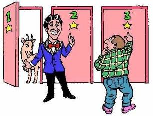 Monty Hall Problem***! You are presented with three doors (door 1, door 2, door 3). one door has a car behind it. the other two have goats behind them.!! You pick one door and announce it.