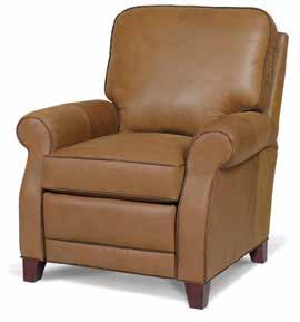 and N Notched Roll Arm Styles are 38" Width T Track Arm W Welted Cushion P Peg Leg 8010NWS Hi Leg Recliner H42 W38* D40 Arm H25 Seat H20 D20 * T