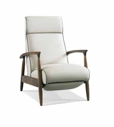 D36 Arm H25 Seat H17 D21 W22 Tight Back Standard Finish: Custom Line Wall Clearance: 20" Overall Layout: 64" L3920 Hi Leg Recliner Shown with Optional