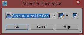 Choose 1m and 5 m contour background from the drop down as shown in the figure below