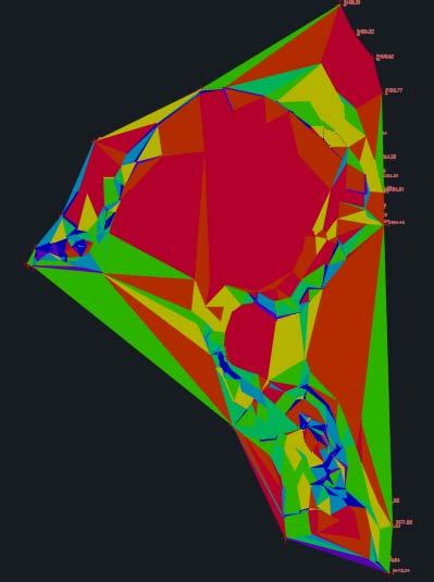 Auotcad will display a colourful representation of your surface as shown in the figure below on the left side.