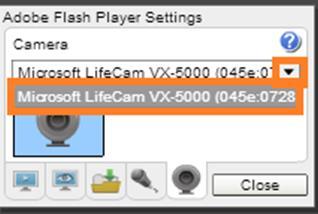 4- After you have made your webcam selection, you can test the webcam to make sure