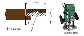 6. For a removable panel, use a hole cutter to drill a countersunk hole in the back side next to the cut-out groove side as shown in the drawing.