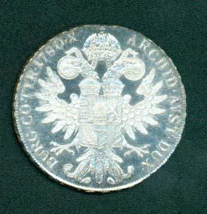 Artifact Catalog: Africa 1780 (unknown when this specimen was struck) Maria Theresa Thaler Region: Austrian-Hungarian Empire Material: Originally Silver Description: This is the longest continuously
