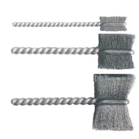 3.Side Tuft brush: Holder For cleaning, deburring and polishing threads, inner walls