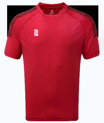 Forward side seam detail with flatlock stitching for ultimate smooth finish and comfort. Stand collar and raglan seam sleeve. Contrast colour graphic print at shoulder. Branded Vapadri back neck tape.