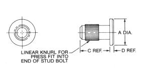 Mark IV Plug Version. Retaining Rings. CA2106 and CA2111. Normal Part No. A Ref. B Weight per 1000 pcs. (lbs.) Material Heat Trea t Finish CA2106 1/4.375 CA2106C 3/8 CA2111.515.190 Min..43.295 Min.