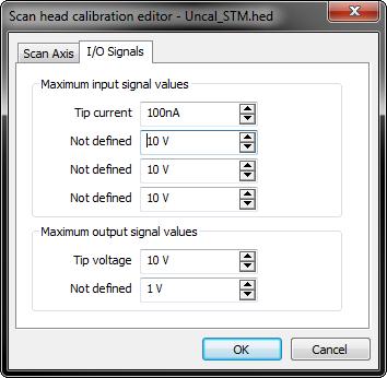 SCAN HEAD CALIBRATION EDITOR DIALOG errors by adding/subtracting some of the X scanner command signal to the Y scanner command signal and vice versa.