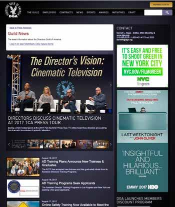 DGA.ORG Official website of the Directors Guild of America DIGITAL DGA.
