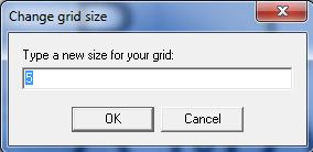 Se stabilește dimensiunea grilei cu care se lucrează, în cazul de față 5*5. Pentru aceasta se accesează din meniul Manage Grid opțiunea Change Grid Size.