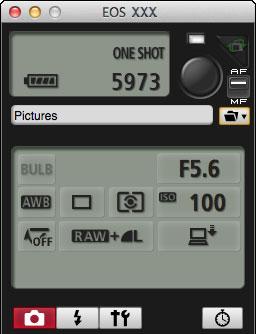 Bulb Bulb Display the capture window (p.). Click the shooting mode icon and select [BULB]. Specify the following settings for cameras other than D X D C.