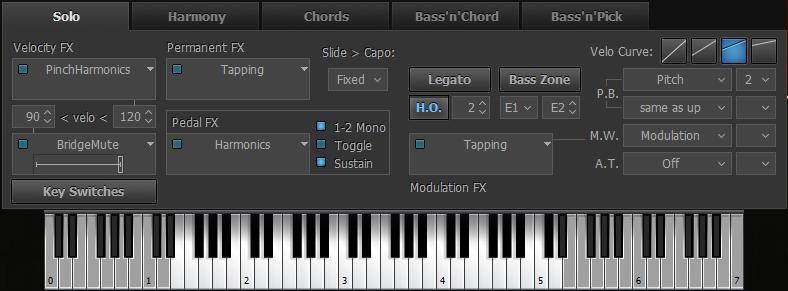 In Solo, Harmony, Chords, and Bass & Chord modes you can repeat notes and chords played in the Main zone (any white key repeats the full sound, while black key repeats the muted sound).