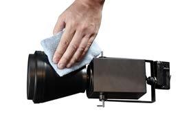 Simply wipe away dust on the outside surfaces using a
