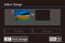 Choosing Images Individually Choose [Select]. Following step in Using the Menu (= 0), choose [Select] and press the [ ] button. Choose an image.