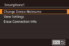 Editing or Erasing Wi-Fi Settings Choose the item to edit. Press the [ ][ ] buttons or turn the [ ] dial to choose the item to edit, and then press the [ ] button.