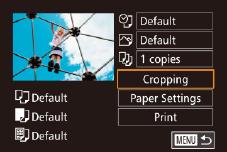 Choose [Paper Settings]. After following step in Configuring Print Settings (= ) to access the printing screen, choose [Paper Settings] and press the [ ] button. 0 Choose a paper size.