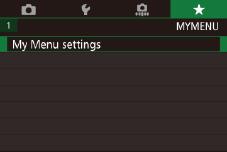 To edit saved settings (except their shooting mode), choose [ ], change the settings, and then repeat steps. These setting details are not applied in other shooting modes.
