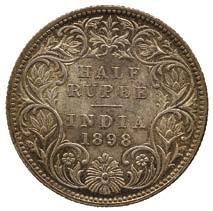 Silver ½-Rupee, 1898C, A/1, 234).
