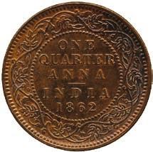 (3) 100-150 2173 Copper ¼-Anna (14), 1877C, 1877B, 1878C, 1879C, 1880C,