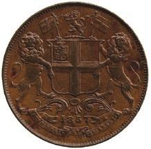 2167 Copper ¼-Anna, 1857, single leaf at top of wreath (SW 3.74; KM 463.