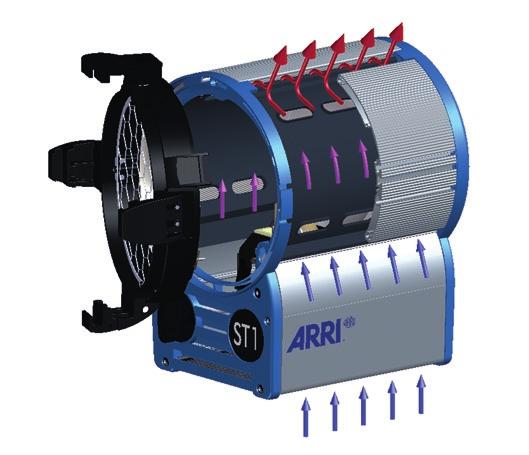 Cross cooling* allows ARRI TRUE BLUES to safely operate at almost any tilt angle.