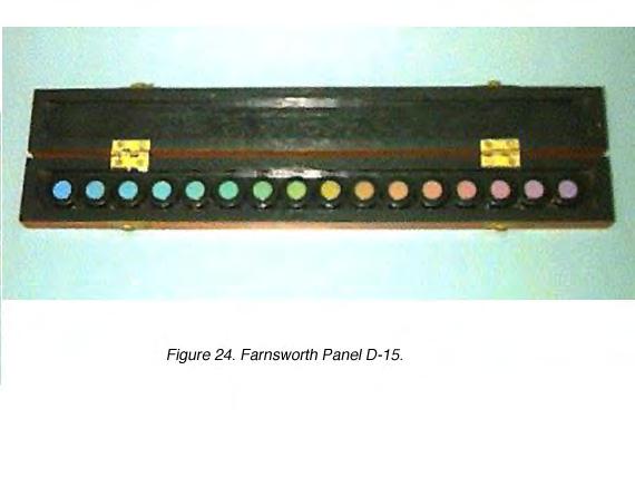 Cap-arrangement Tests Cap-arrangement Test Farnsworth-Munsell DM-15 cap arrangement test Task is to place coloured caps in a smooth progression of colours.