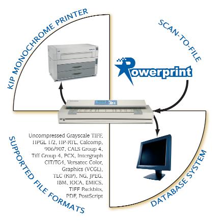 Powerprint Scan software delivers advanced features such as batch scanning, batch naming, concurrent printing, despeckling and high-definition file viewing.