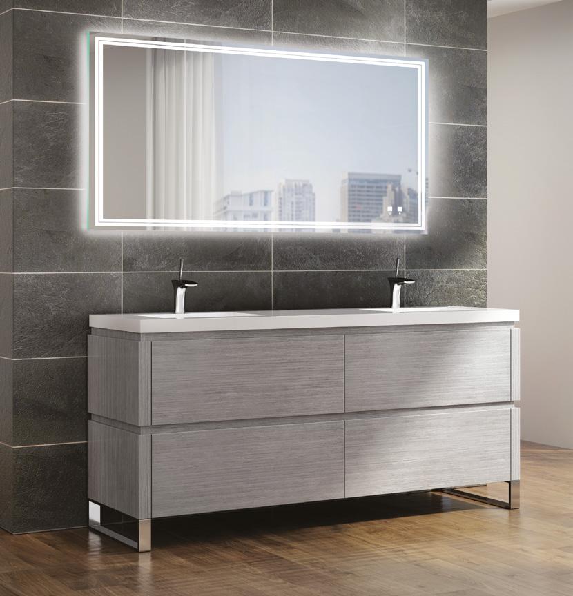 INTRODUCING Vanity: 72 Metro in Ash Grey with Glossy White