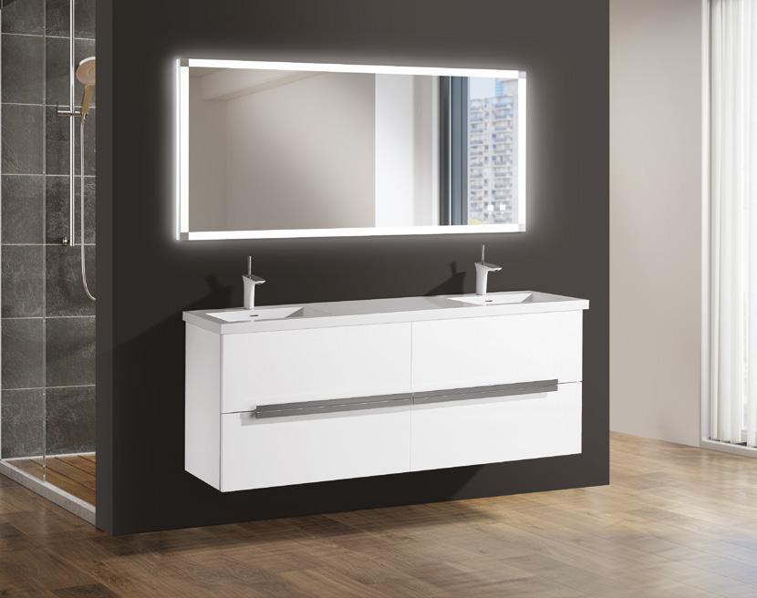 PLATINUM 2015 DESIGN JOURNAL 2015 DESIGN JOURNAL 2015 DESIGN JOURNAL WINNER 2014 THRU 2017 - DESIGN JOURNAL & ARCHINTERIOUS - Vanity: 72 Urban Double Bowl in Glossy White Finish with Glossy White