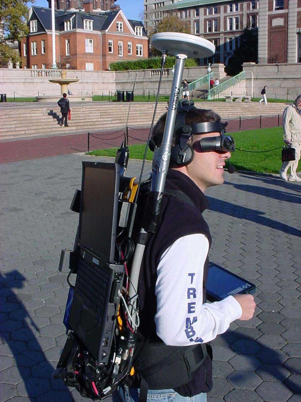 Mobile outdoor AR Backpack systems User wears/carries: Computer HMD Inertial