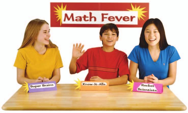 1.1 Playing Math Fever Ms. Bernoski s math classes often play Math Fever, a game similar to a popular television game show. The game board is shown. Below each category name are five cards.