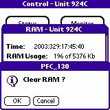 changing recording parameters. Continue with this procedure when finished. 12. Clear the RAM. Tap the RAM button on the Control menu.