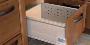Optional Accessory: Box Sides for large metal drawers with a drawer front that is 10 ½" or greater in height and within a base unit 21" or deeper.
