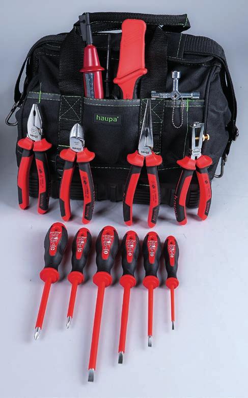 ToolBag ToolBag XL 220061 360 ToolBag HAUPA ToolBag 1000 V Tool bag with inner and outer tool compartments, rubber-reinforced base.