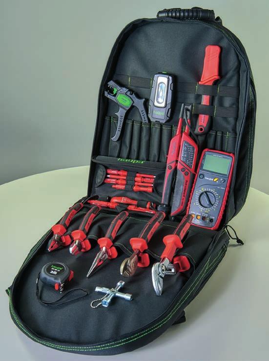 BackpackPro Operator 1000 V Tool backpack for the professional user, 3 compartments can be hinged upwards to the ground,