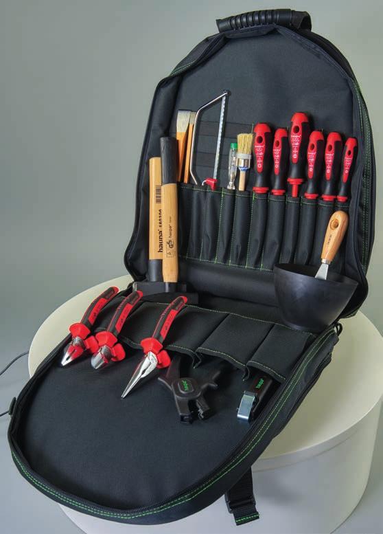 water and dirt resistant, material: extra strong 1680D polyester, colour: black with green stiching. BackpackPro 220265. Screwdrivers set 1000 V, Phillips, 6 pieces Electricians screwdriver 1000 V 2.