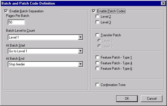 Defining Batch and Patch Code Definition values Batching is the operation of counting pages or documents.