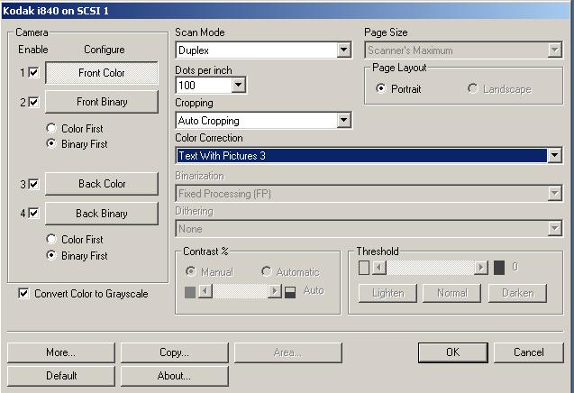 Scanner Settings dialog box The section provides a description of the Scanner Settings dialog box.