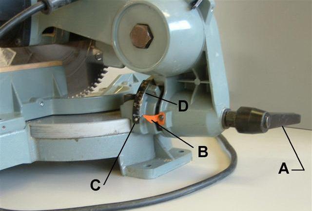 Introduction to Carpentry Power Tools Tilting Arm The cutting arm of the compound mitre saw can be tilted to cut at any bevel angle from a 90 straight cut-off to a 45 left bevel angle by loosening