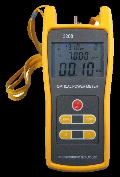 Fiber Optic Power Meter Optical Power Meter (or simply a Light Meter) Measures the brightness of an optical signal.