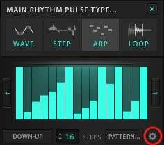 Each Pulse Engine has its own arpeggiator, so you can independently arpeggiate two sounds with completely different settings at once.
