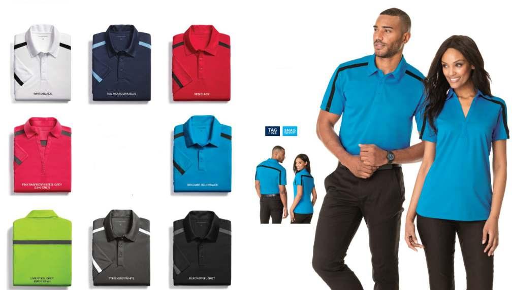 PORT AUTHORITY SILK TOUCH PERFORMANCE STRIPE POLOS A stripe on the front, back, shoulders and sleeves adds bold contrast to our high-performance polo that wicks moisture and resists snags.
