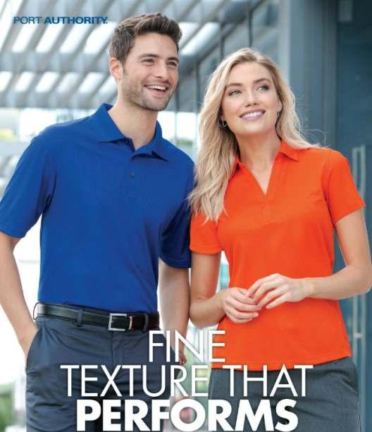 PERFORMANCE FINE JACQUARD POLOS Lightweight and breathable, subtle jacquard texture.