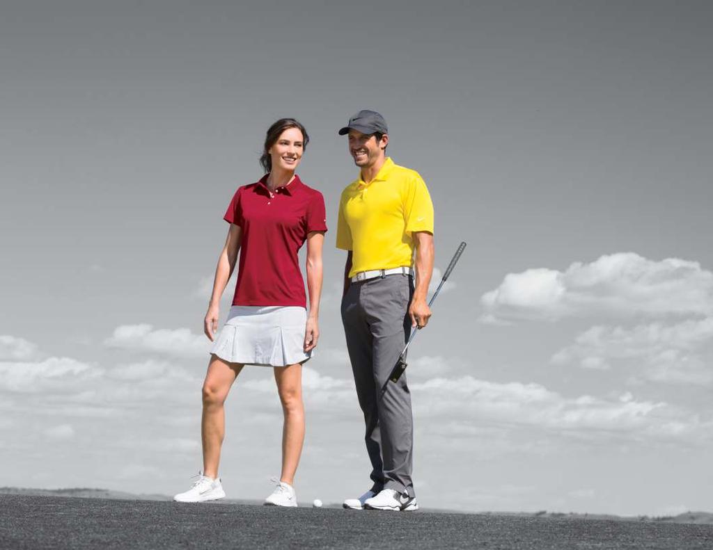 NIKE GOLF DRI-FIT PEBBLE TEXTURE POLOS An understated pebble texture meets high-performance moisture wicking from Dri-FIT fabric in these Nike Golf styles.