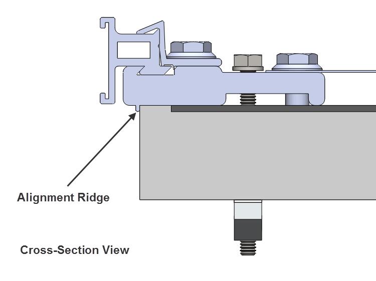 2. Each SSM bracket has an alignment ridge formed into the bottom surface of the bracket.