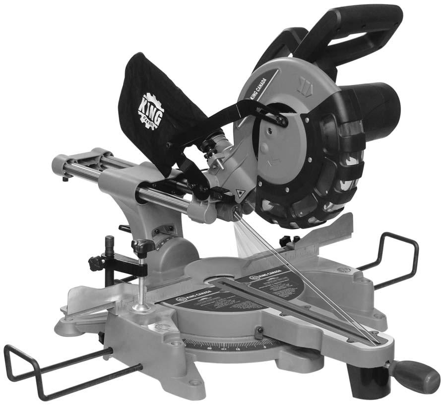 KING CANADA 10 COMPOUND SLIDING MITER SAW WITH TWIN LASER GUIDE *Enhanced Twin Laser Effect
