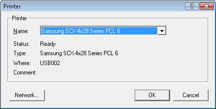 Make sure Samsung SCX-4x28 Series PCL 6 is selected (showing as Name). 36. Click OK. 37. Change Number of copies to 2 (one plus a spare!). 38.
